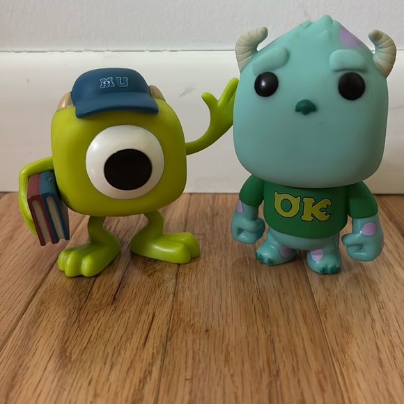 DISNEY FUNK POP MONSTERS UNIVERSITY SET OF TWO MIKE AND SULLEY FIGURINES 2013 - Picture 1 of 4